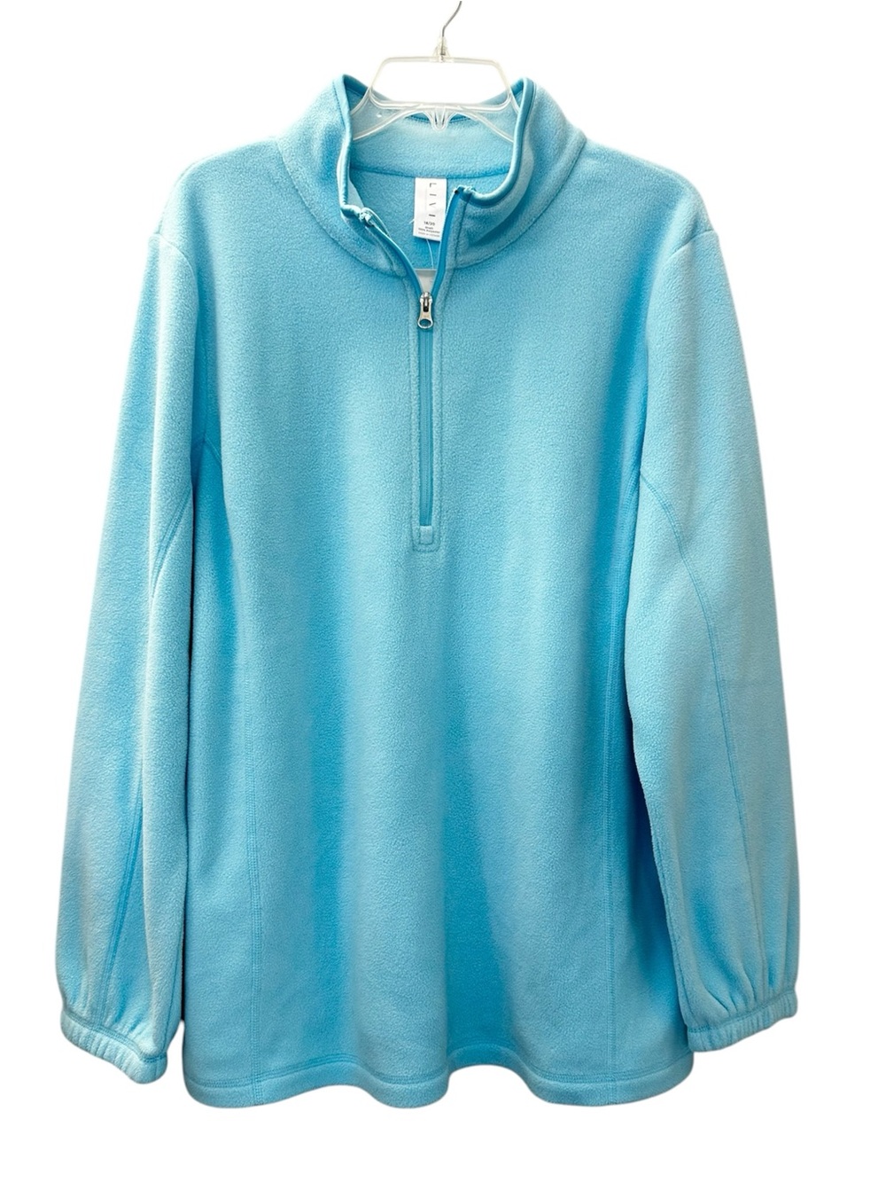 NWT Livi Active Pullover Light Blue Quarter-Zip Fleece Sweater Women’s Sz 18/20